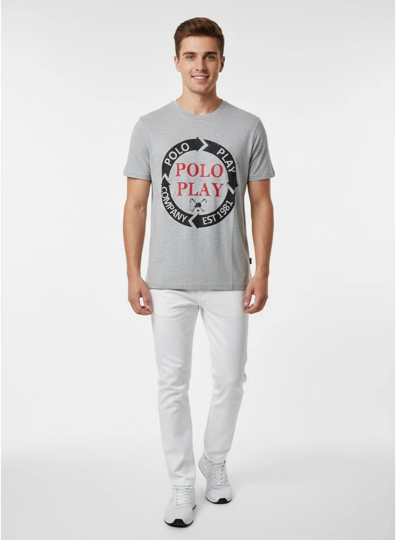 لعب البولو Boys Graphic T-shirt -GREY